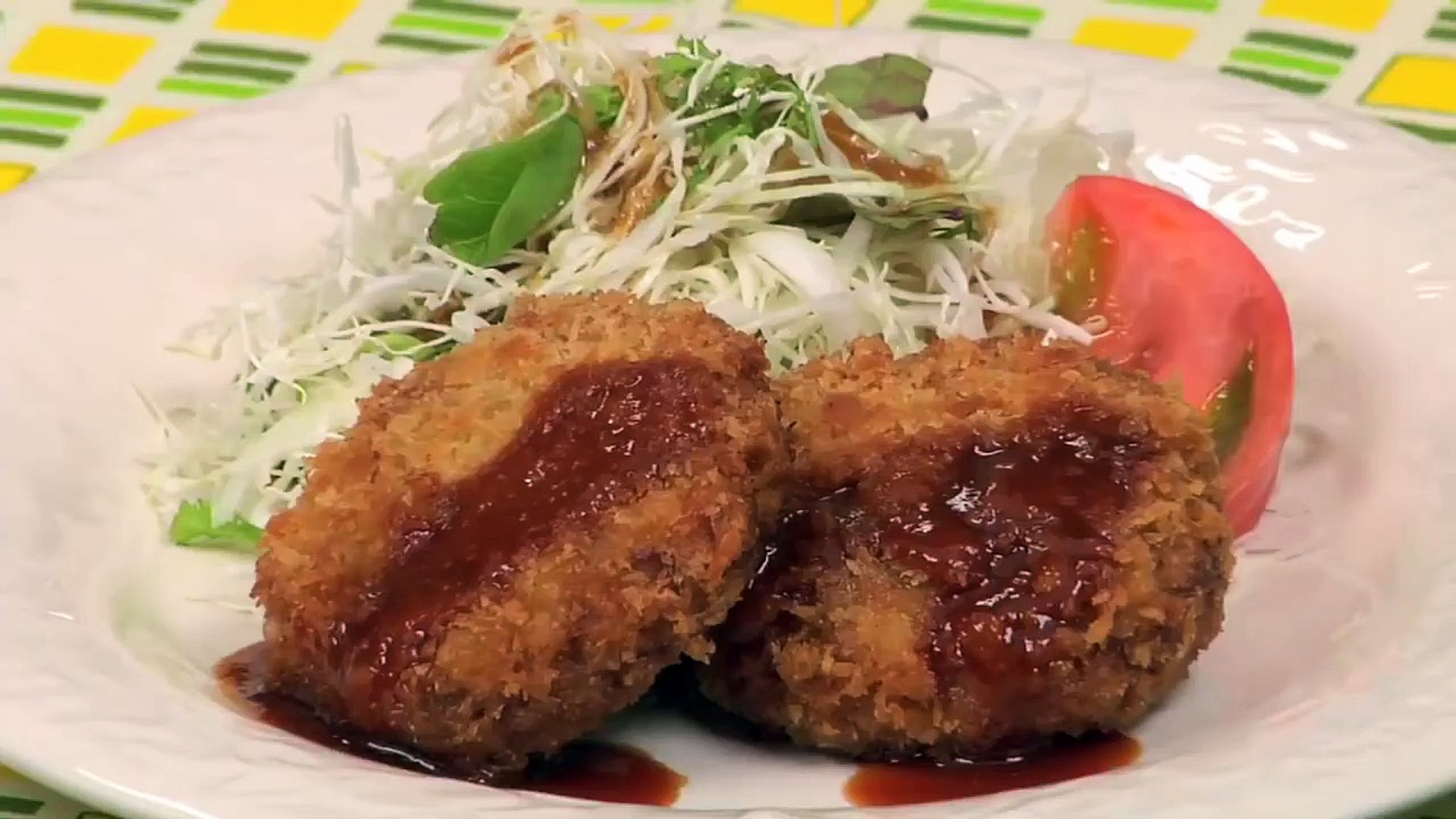 Menchi Katsu Recipe Deep Fried Breaded Ground Meat Cooking With Dog Video Dailymotion