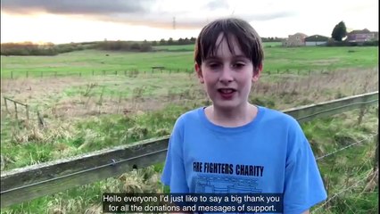 Schoolboy crosses the line in his month-long running challenge inspired by his mum’s job on the frontline of firefighting