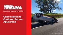 Carro capota no Contorno Sul em Apucarana