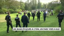 Les quais évacués à Lyon, un parc vidé à Lille