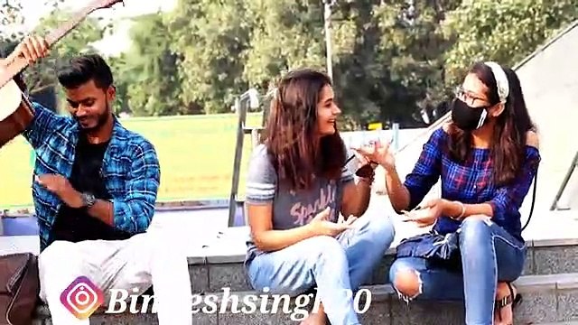 Randomly singing Awesome Heartbeat Guitar Mashup Delhi cute Girls Prank