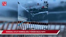 Kanadalı atlet donmuş göle yüksek dalışını başarıyla tamamladı