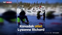 Kanadalı dalgıç, donmuş göle 22 metreden atladı