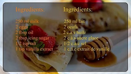 Easy Sweet Crepes Recipe (Nutella , Banana, Strawberries, Honey)/ Recette Crêpes Sucrées Facile