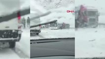 TOKAT Sivas-Tokat karayolunda kar yağışı ulaşımı aksattı