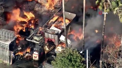 - California'da depoda dev yangın: Alevler evlere sıçradı