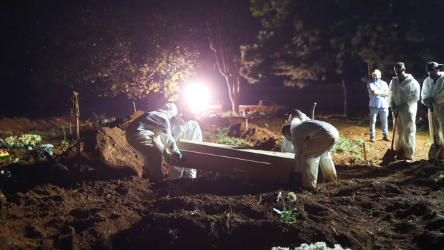 Night burials in Brazil as COVID deaths at record high