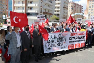 Siirt'ten gelen 40 STK temsilcisi, evlat nöbetindeki ailelerle teröre tepki gösterdi