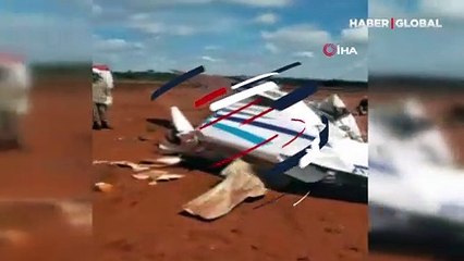 İki kişilik planör kalkışın hemen ardından yere çakıldı!