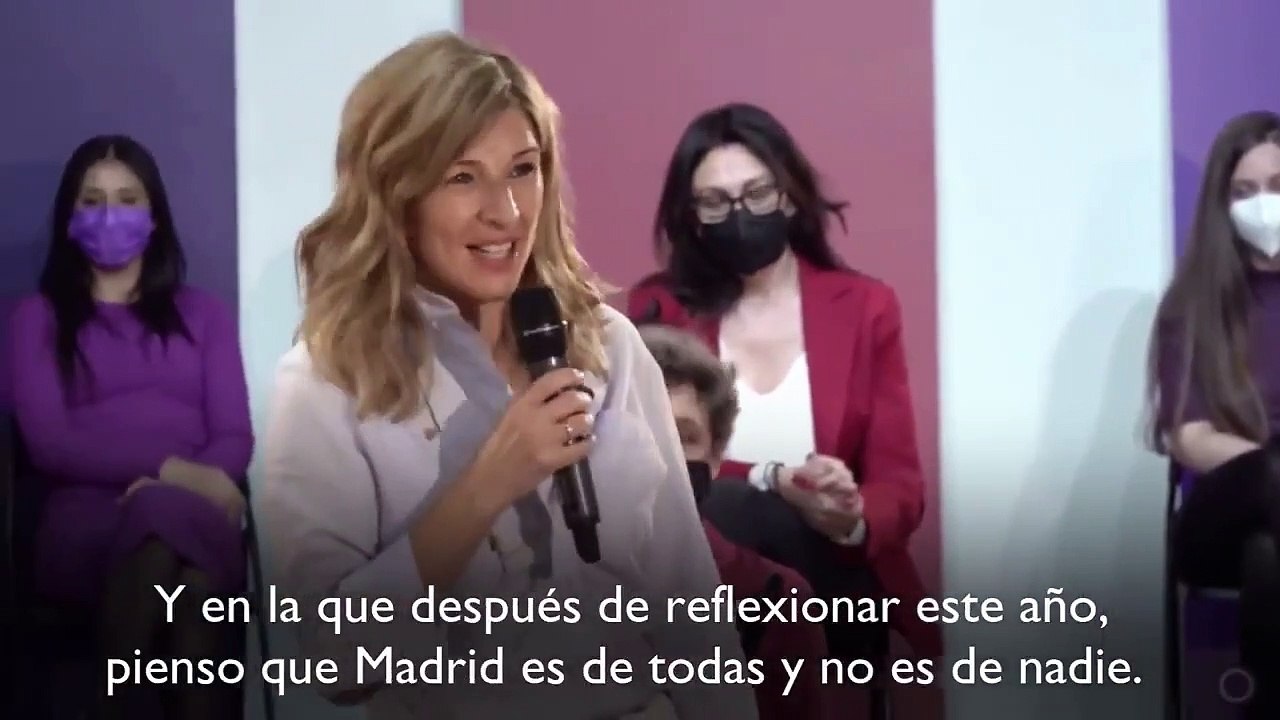Yolanda Díaz saca pecho por la gestión de Podemos en el Gobierno, frente al "despojo" de los servicios públicos en Madrid