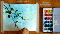 Easy Watercolor Bougainvillea Flowers Painting/ Step By Step Watercolor Painting For Beginners/