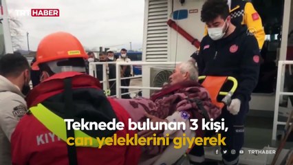 Kocaeli’de batan teknedeki 3 balıkçı kurtarıldı