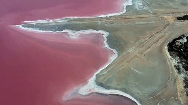 Amazing Aerial Footage Of Pink Lake 8k