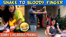 Sunny Leone Nonstop Funny PRANK Videos Ft. Daniel Weber, Snake & Crew Member