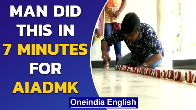 Tamil Nadu Elections: Artist rotates 234 Peg-Tops to campaign for AIADMK | Oneindia News