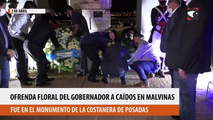 Ofrenda floral del Gobernador a caídos en Malvinas