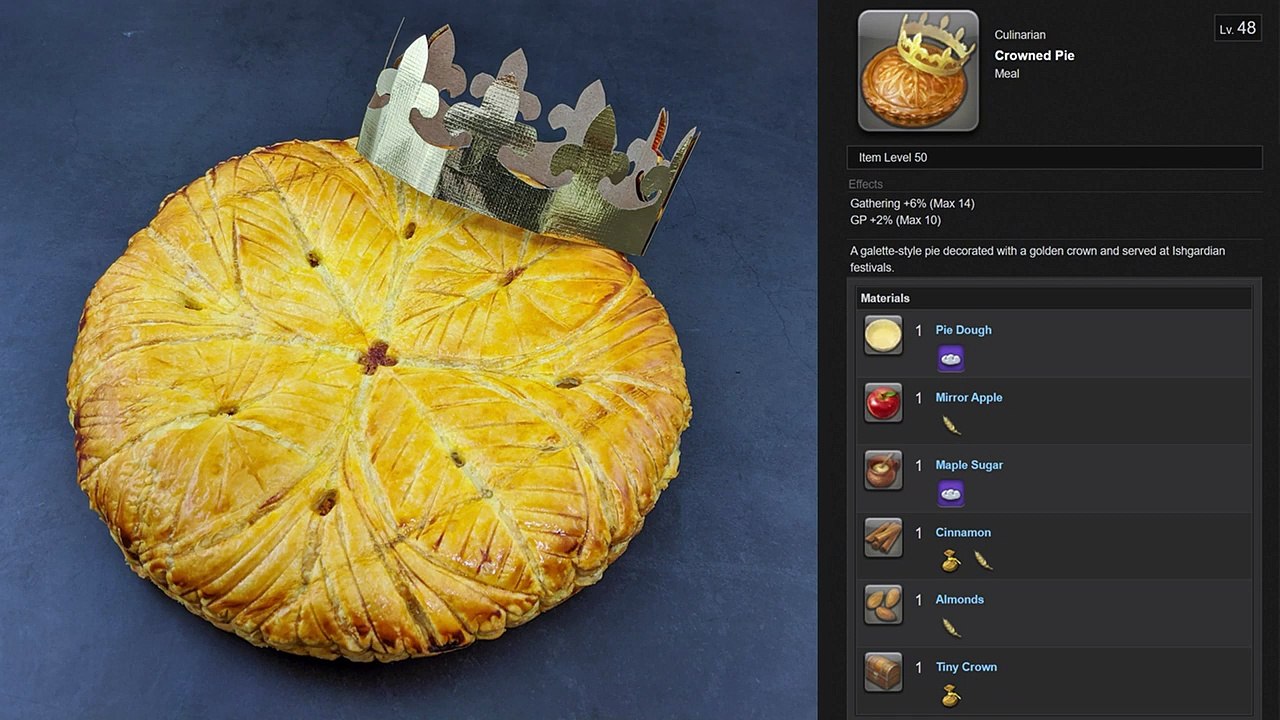 Crowned Pie Cooking Final Fantasy Xiv Food video Dailymotion