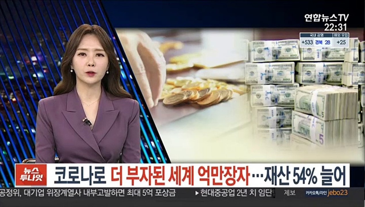 코로나로 더 부자 된 세계 억만장자…1년새 재산 54% 늘어
