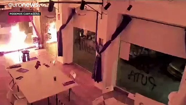 Atacada con un cóctel molotov la sede de Podemos en Cartagena