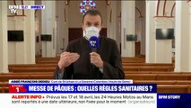 L'abbé François Dedieu explique le dispositif sanitaire mis en place pour la messe de Pâques dans son église