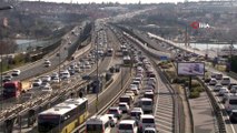 İstanbul’da kısıtlama öncesi trafik yoğunluğu