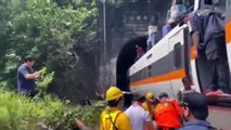 At least 41 people dead after train derails in eastern Taiwan