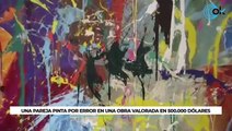 Una pareja pinta sobre una obra abstracta valorada en 500.000 dólares, pensando que era “arte participativo”
