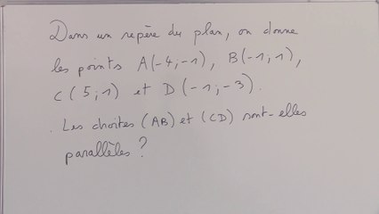 Les droites (AB) et (CD) sont-elles parallèles ? - 2nde