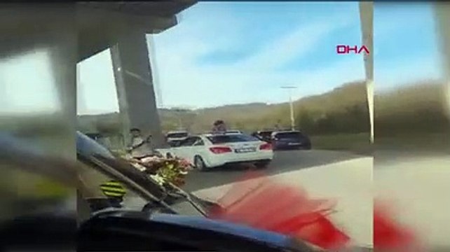 Beykoz'da düğün konvoyunda pompalı tüfekle havaya peş peşe ateş açtı
