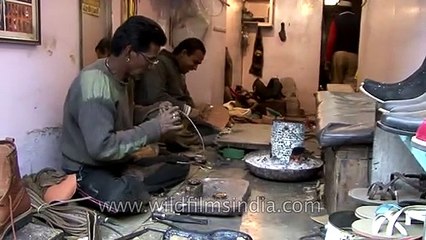 Famous shoe-maker of Landour Bazaar!