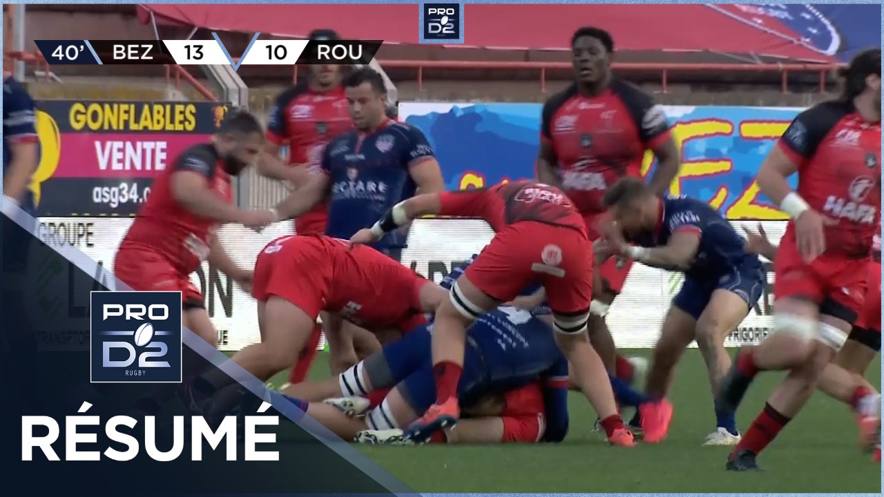 PRO D2 - Résumé AS Béziers Hérault-Rouen Normandie Rugby: 23-25 - J25 - Saison 2020/2021