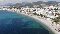 Muğla kırmızıya döndü, Bodrum'da plaj ve sokaklar boş kaldı