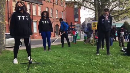 Kill the Bill protest on Devonshire Green in Sheffield