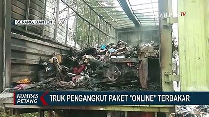 Kebakaran Truk Ekspedisi Pengangkut Paket Online