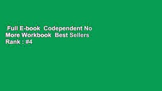 Full E-book  Codependent No More Workbook  Best Sellers Rank : #4