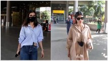 Mouni roy & Diana Penty snapped at the Airport | SpotboyE