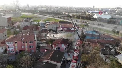 Son dakika haberi... Ataşehir'de çatıları saran alevler, mahalleliyi sokağa döktü