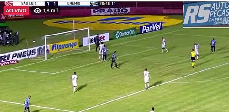gremio 2x2 sao luiz 1 tempo gauchao 2021