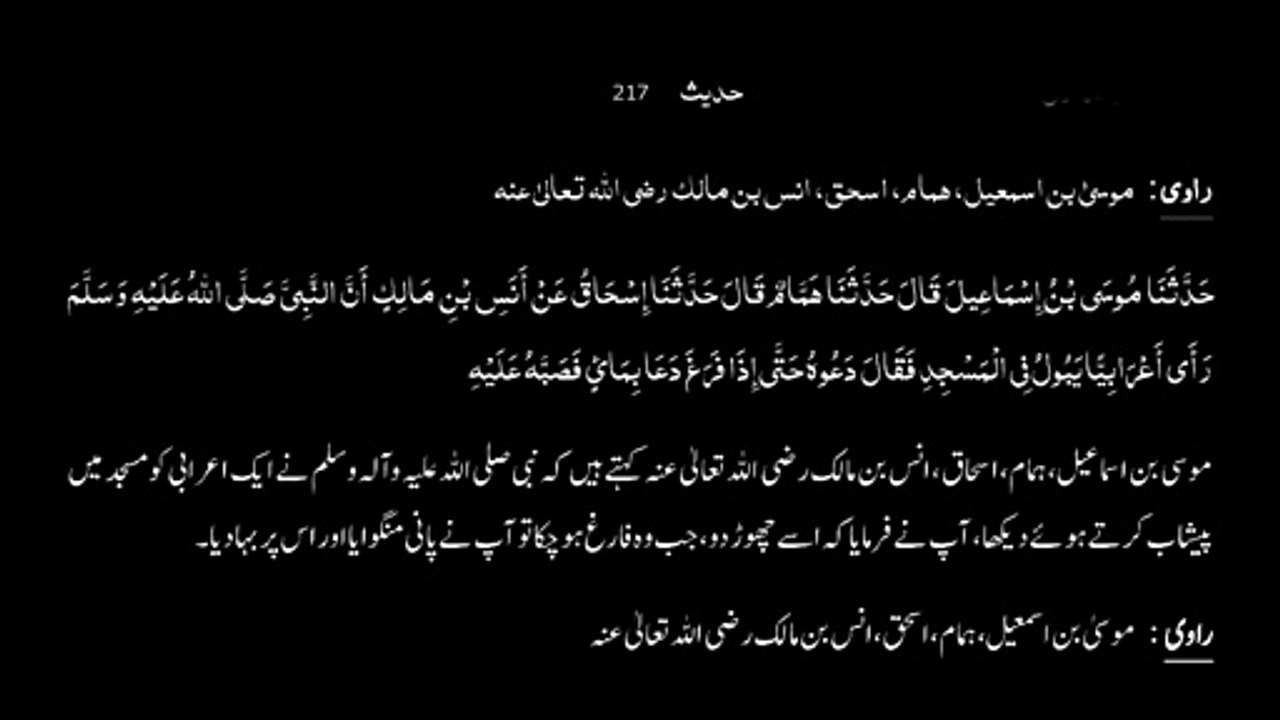Watch *Hadith 217 Sahih Bukhari*