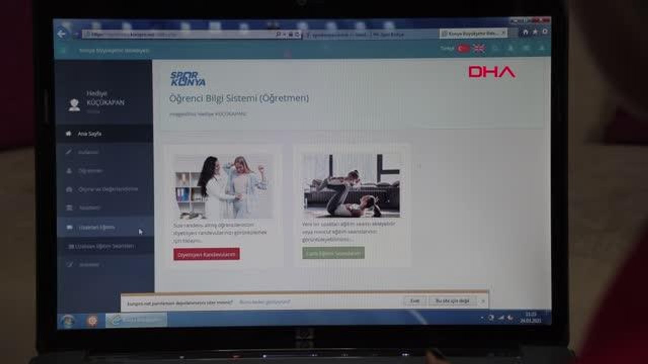 Konya'da 'Online' spor eğitimi