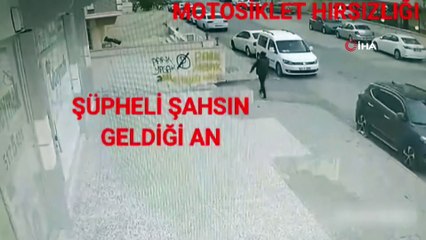 16 suç kaydı bulunan motosiklet hırsız kamerada