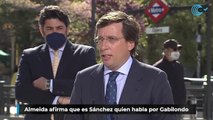 Almeida afirma que es Sánchez quien habla por Gabilondo