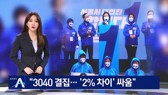 與 “민주당 지지층 3040 결집…‘2%P 차이’ 싸움”