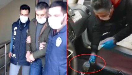 Скачать видео: Bu nasıl taksici? Polisin durdurduğu araçtan yüklü miktarda sentetik uyuşturucu çıktı