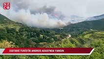 Ege’deki turistik Andros Adası'ndaki yangın kontrolden çıktı, iki köy boşaltıldı