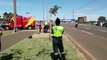 Homem fica ferido em colisão entre carro e moto no Bairro Santo Onofre