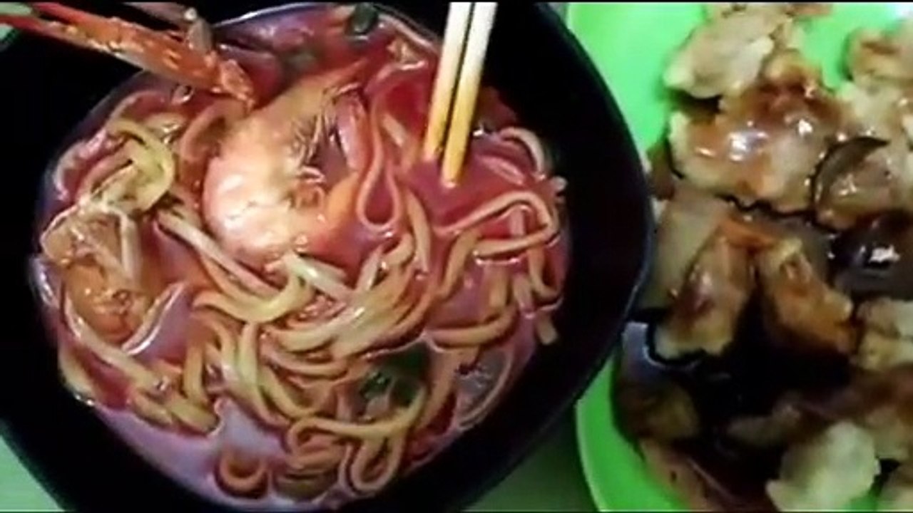 Korean  chammpong with squid chips