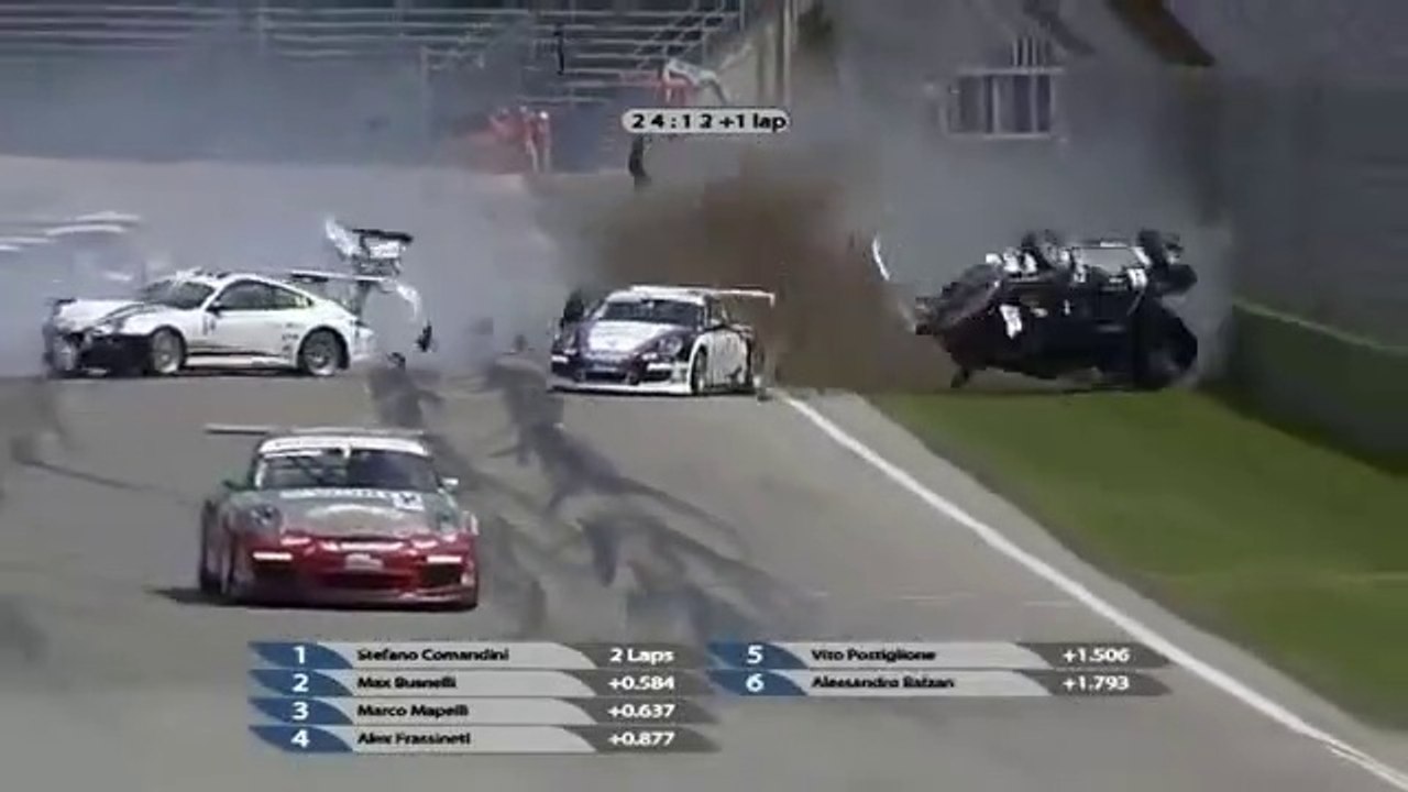 Porsche Carrera Cup Italia 2011 Race Massive Crash Mapelli