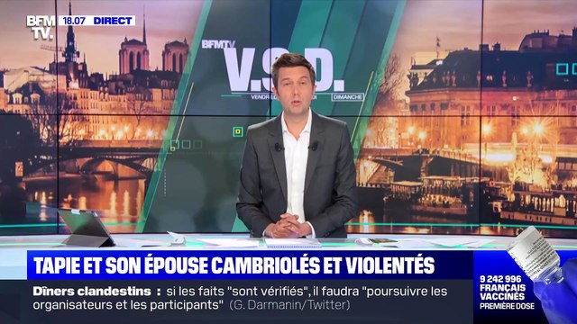 Stéphane Tapie donne des nouvelles de son père Bernard et de la belle-mère Dominique sur BFMTV.