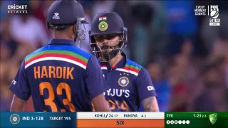 Kohli impersonates ABdV with flicked six over fine leg _ T20I Series 2020